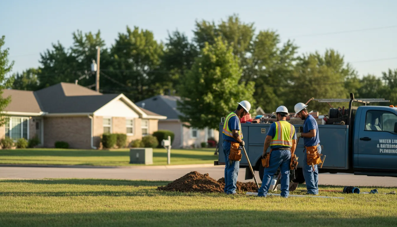 Residential water line and bathroom plumbing service in Arriba, CO
